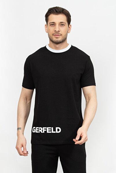 Karl Lagerfeld Erkek Bisiklet Yaka T-Shirt Siyah