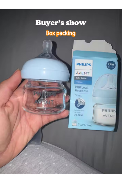 Philips 60ml 125ml 2PCS AVENT 60m 125ml Newborn Baby Glass Bottle Wide Neck Anti-Colic Anti-Choking
