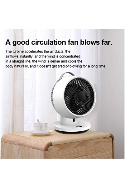 SHEWOW Portable Air Cooling Fan USB Rechargeable Oscillating Desktop Fan 6 Gears Time Setting Table Stand