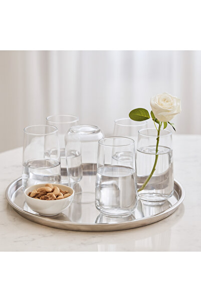 Dania طقم 6 أكواب زجاجية شفافة أنيقة – سعة 340 مل لكل كوب | تصميم عصري للمشرو...