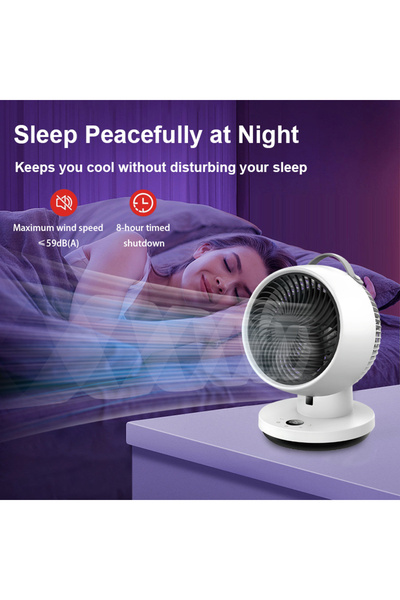 SHEWOW Portable Air Cooling Fan USB Rechargeable Oscillating Desktop Fan 6 Gears Time Setting Table Stand
