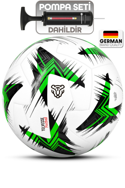Telvesse Professional Football Ball 2025 European Pumpable Hard Ground Carpet Field Soccer Ball No5 Green 525