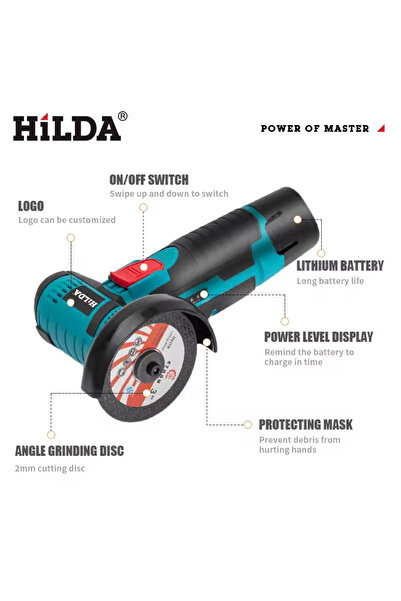Choice AB140 HILDA 12V/3 Inch Lithium Electric Angle Grinder Mini Small Household Handheld Cutting Machine