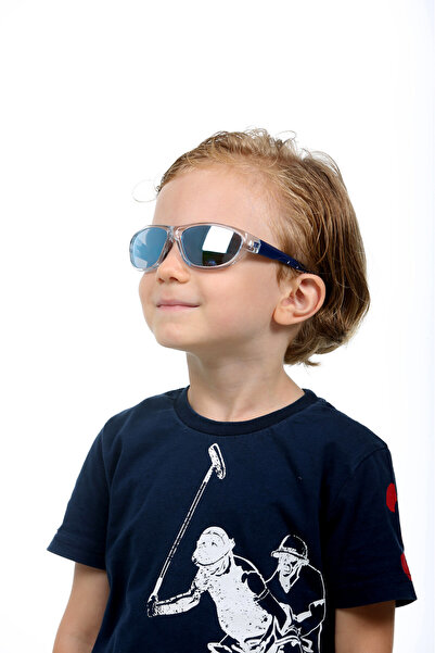 JULIANO Blue Oval Mirrored Children's Sunglasses