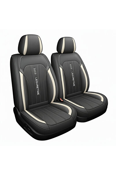 NO BRAND Set complet de huse pentru scaune auto, gri și alb, piele Nappa respirabilă, potrivire universală