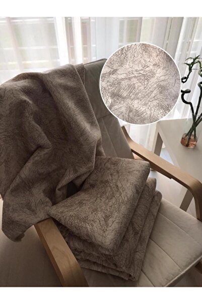Hilal Home Sabıre Kozmetık Süngerli Koltuk Çekyat Örtüsü Süt Kahve Kaymaz Yıkınabılır Örtü