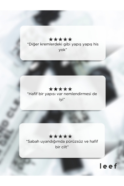Leef Nemlendirici Yüz Kremi Üre Hyaluronik Asit Derin Nem Cilt Bariyeri Tüm Cilt Tipleri Su Bazlı