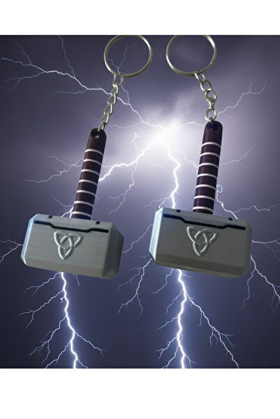 Cosmic Star Thor's Hammer Mjolnir Marvel Themed Keychain – Special Design Gift |   3D Printing Collectible Product