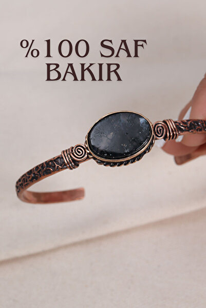 Süspüs Accessories سوار من النحاس النقي الأصلي بحجر العقيق