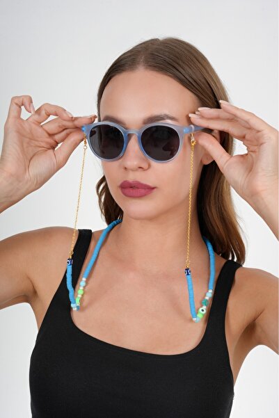 JULIANO Fimo Blue Evil Eye Bead Glasses Chain - Necklace - Bracelet