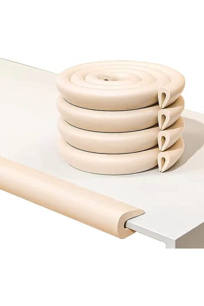 Miningaa Non-Leaving Marks Cream Color Thick Edge Corner Protection 2 Mt Baby Kids Table Coffee Table Edge Corner Edge Protection