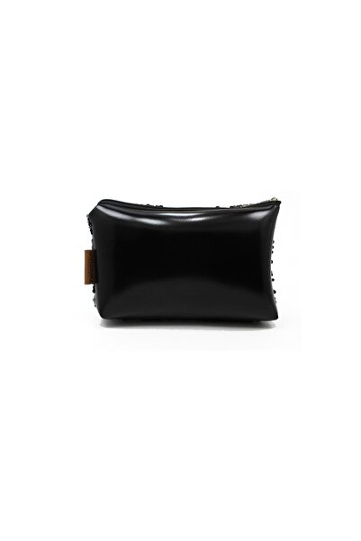 JULIANO Sequin Big Black Makeup Bag