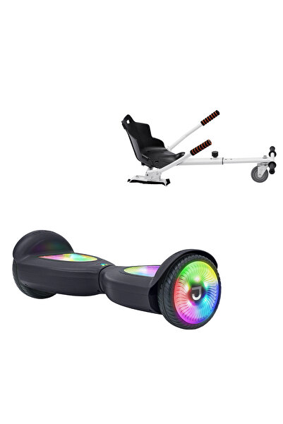 Smart Balance 6.5 inch Hoverboard Package with Standard Seat, Jetson Prism Black PRO and White Ergonomic Hoverkart