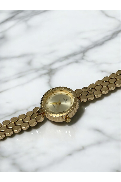 MAC CENTER Pinterest Round Stone Blue Color Steel Cord Women Wrist Watch