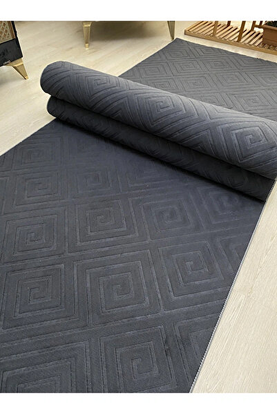 Polaris Halı Delüx Kabartmalı Düz Renk Üstün Kalite de Kaymaz Tabanlı Yolluk ...