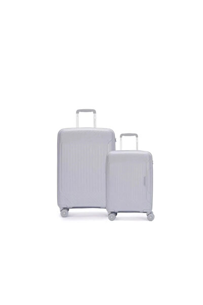 United Colors of Benetton UNİSEX BÜYÜK ve ORTA BOY AÇIK GRİ 2'Lİ VALİZ SET 14BNT8001