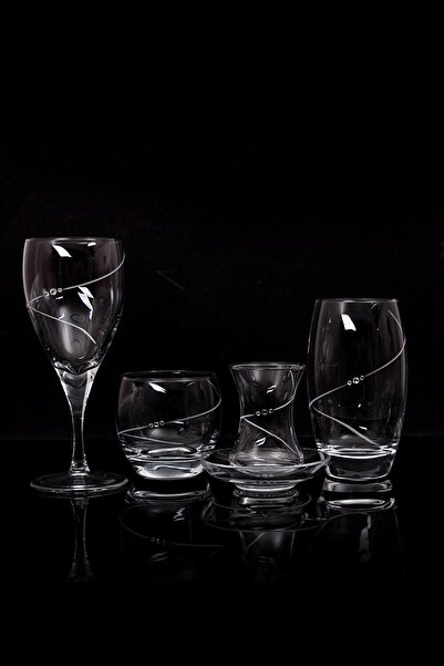 DECOSTYLE Autlet Elegance 61 Piece Glass Cup Set for 12 People