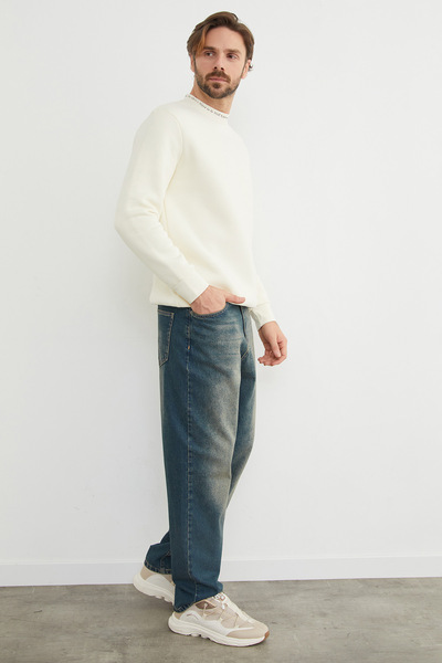 Fulla Moda 3-нитковий принт на прямій комірній кофті