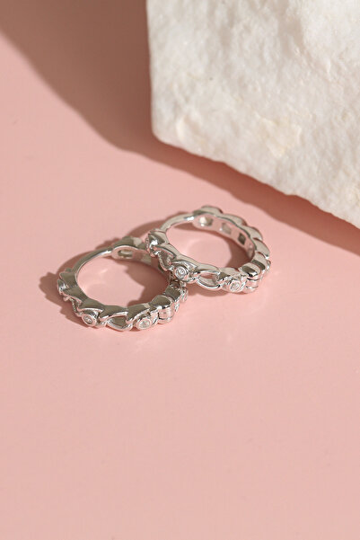 Gümüş Vadisi Kadın 925 Ayar Zirkon Taşlı Zincir Küpe