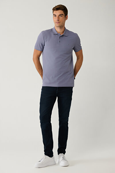 Avva Herren-Jeanshose in dunkelblauem, verwaschenem, elastischem Berlin-Slim-Fit-Stil B003525