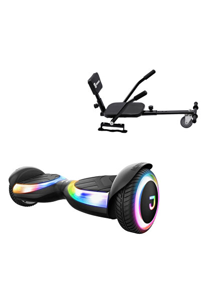 Smart Balance 6.5 inch Hoverboard Package with Comfort Seat, Jetson Prism Black Plus and Hoverkart with Black Sponge