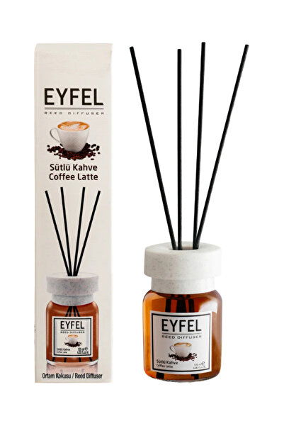 Eyfel room air freshener with sticks 120ml, Coffe Latte (Coffee with milk)