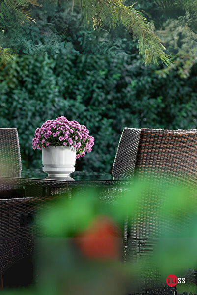 Bliss 6 Litre Gri Dekoratif Lüks Saksı Iç Dış Mekan Tabaklı Plastik Çiçek Saksısı