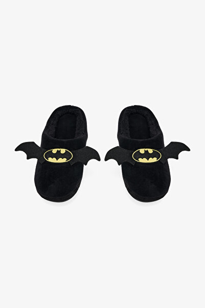 Penti Siyah Batman Erkek Nakışlı Ev Terliği