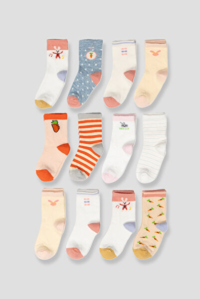 Defne Baby 12  Çift Pamuklu  Erkek Çocuk Ve Bebek Soket Çorap
