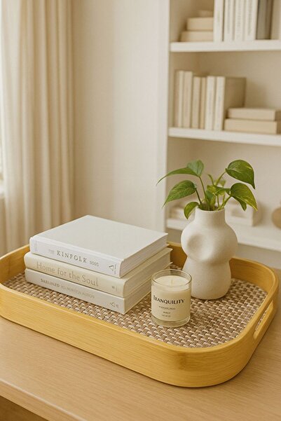 YzHome 1 Piece Medium Size Bamboo Square Tray Presentation Serving Tray 40*28cm Medium Size Only