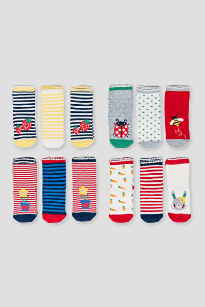 Defne Baby 12 Pairs of Cotton Girls' and Baby Socks