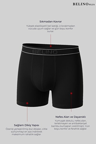 BELİNOPLUS Bamboo Boxer 3-Pece Box Αναπνεύσιμο Αντι-ιδρώτα Ultra Comfort