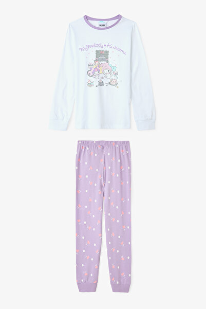 Penti Lila Kız Çocuk Kuromi Friends Uzun Kollu Pamuklu Pijama Takımı