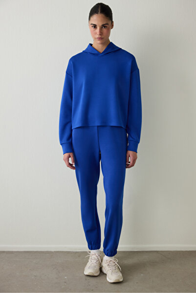 Penti Saks Silky Feel Kapüşonlu Slogan Baskılı Sweatshirt