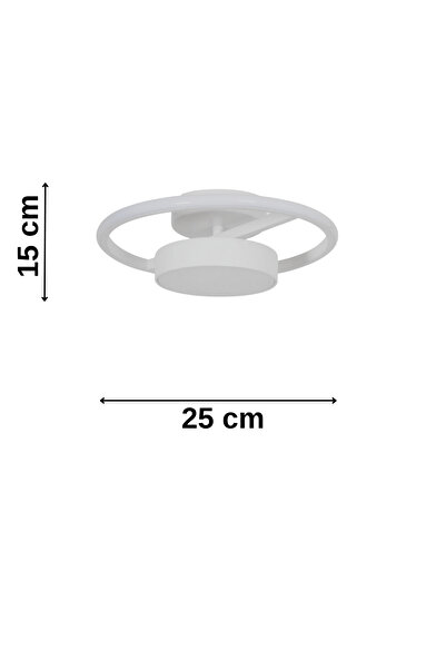 Modavize Esin Modern Tasarım Yatak Odası Salon Mutfak Giyinme Odası Gri Renk Beyaz Ledli Tekli Avize