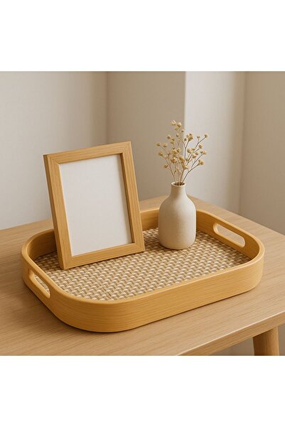 YzHome 1 Piece Small Size Bamboo Square Tray Presentation Serving Tray 33*22cm Small Size Only