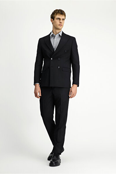 Kiğılı Regular Fit Wool Striped Double Breasted Closure Suit