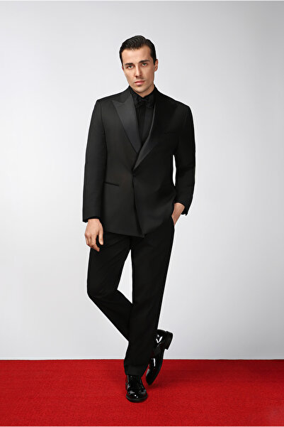 Kiğılı Oversize Ekstra Rahat Kalıp Sivri Yaka Kruvaze Smokin & Damatlık