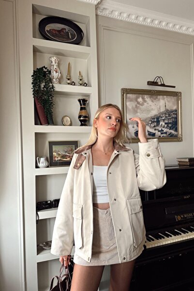 lizge giyim KADİFE YAKA GABARDİN MONT