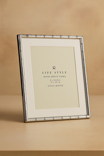 esdekor Life Style Gümüş Çizgili Metal Fotoğraf Çerçevesi 15x20cm 1 Adet Şık ...