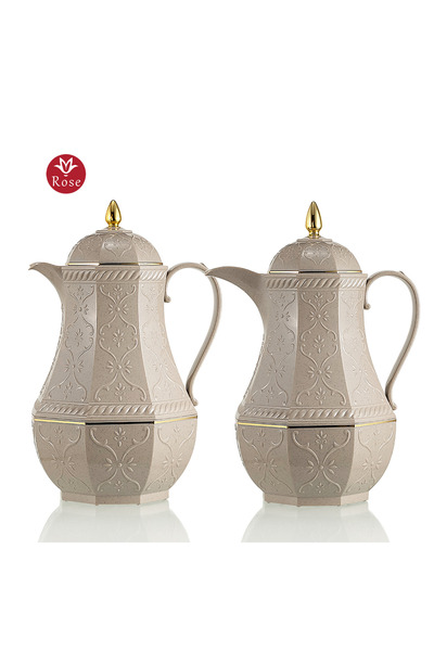 Rose Classic pattern tea and coffee thermos set consisting of 2 rose thermoses, 624 capacity (1300 ml) coffee and (1300 ml) tea