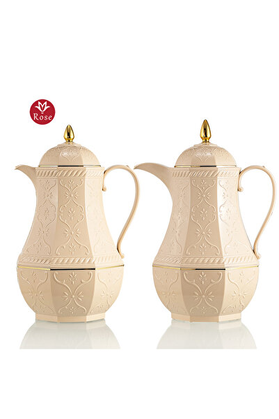 Rose Classic pattern tea and coffee thermos set, consisting of 2 thermoses, Rose 624, capacity 1 liter for coffee and 1 liter for tea
