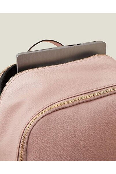 Accessorize Pembe Renkli Laptop Bölmeli Fermuarlı Sırt Çantası