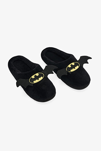Penti Siyah Batman Erkek Nakışlı Ev Terliği
