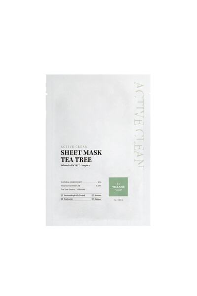 Village 11 Factory Active Clean Sheet Mask Tea Tree 23 gr – Çay Ağacı Maskesi