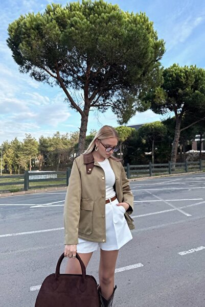 lizge giyim KADİFE YAKA GABARDİN MONT