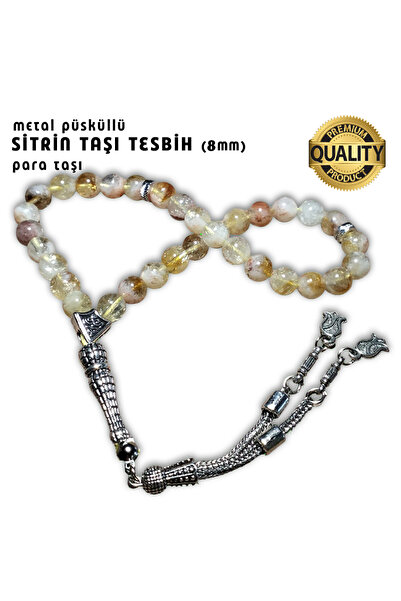 Mabeyn SİTRİN TAŞI TESBİH - 8 MM (PARA TAŞI)