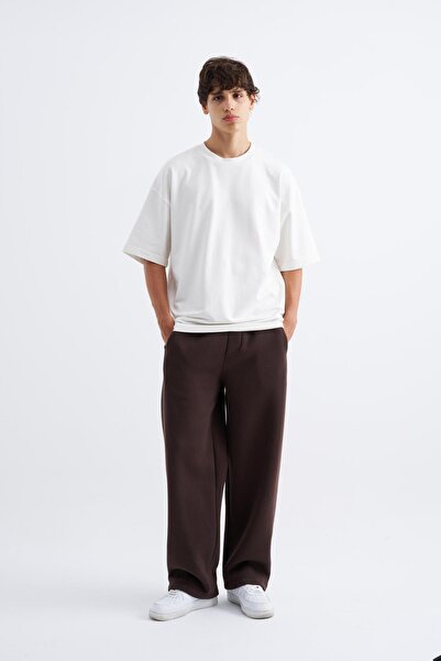 Machinist Erkek Baggy Oversize Kahverengi Eşofman Altı