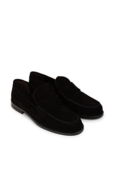 Deery Mocasini pentru bărbați din piele de căprioară autentică, neagră