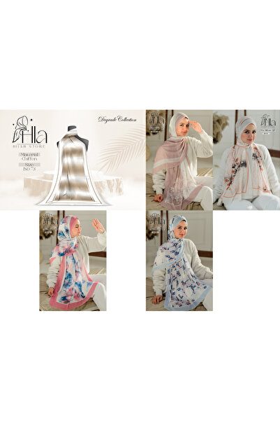 Hala Digital chiffon veil with different patterns, set of 5 different pieces